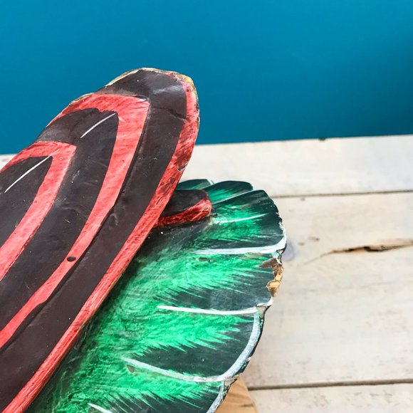 VINTAGE Wood Duck Decoy Hand-Painted Bright Colors Distressed Rustic Cabin Decor - Picture 8 of 11